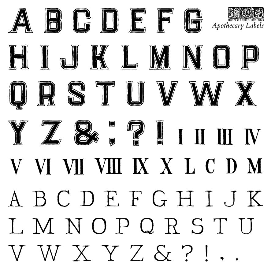 Apothecary Labels - Stamp - 4 sheets 6