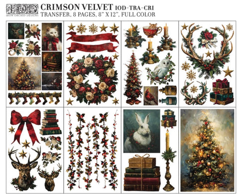 Crimson Velvet - Decor Transfer - 8 sheets 8"x12" - Ltd Ed